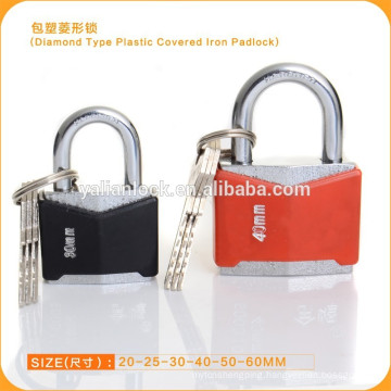 Colorful Diamond Type ABS Shell Plastic Covered Iron Padlock,Rhomb Shaped